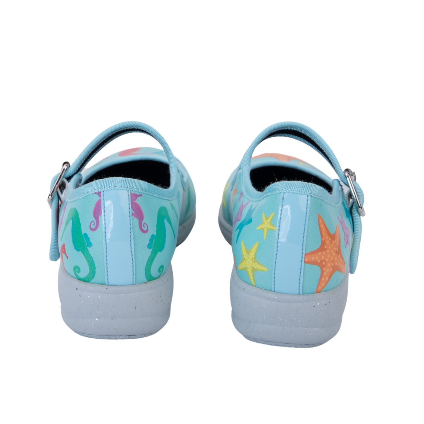 Oceania Mary Janes by RainbowsAndFairies.com.au (Seahorse - Starfish - Mismatched Shoes - Glitter Shoes  - Under The Sea) - SKU: FW_MARYJ_OCEAN_ORG - Pic-05