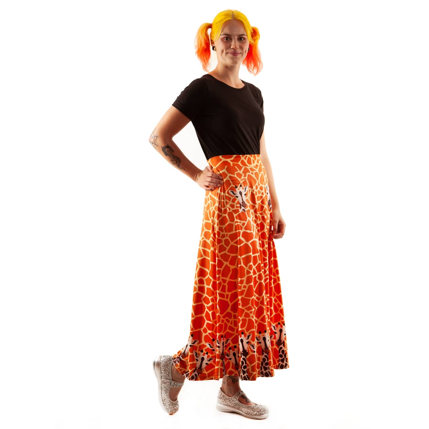 Andy Maxi Skirt by RainbowsAndFairies.com.au (Giraffe - Animal Print - Safari - Skirt With Pockets - Boho - Mod Retro - Vintage Inspired) - SKU: CL_MAXIS_ANDYG_ORG - Pic-04