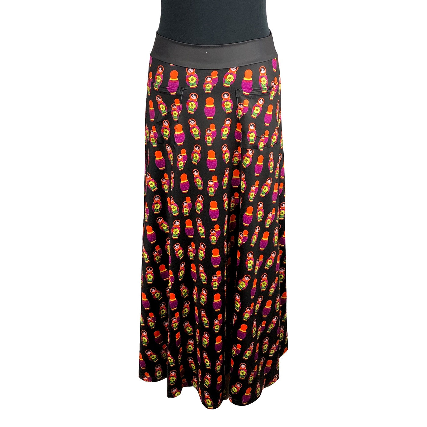 Babette Maxi Skirt by RainbowsAndFairies.com.au (Nesting Dolls - Matryoshka - Babushka - Skirt With Pockets - Boho - Mod Retro - Vintage Inspired) - SKU: CL_MAXIS_BABET_ORG - Pic-01