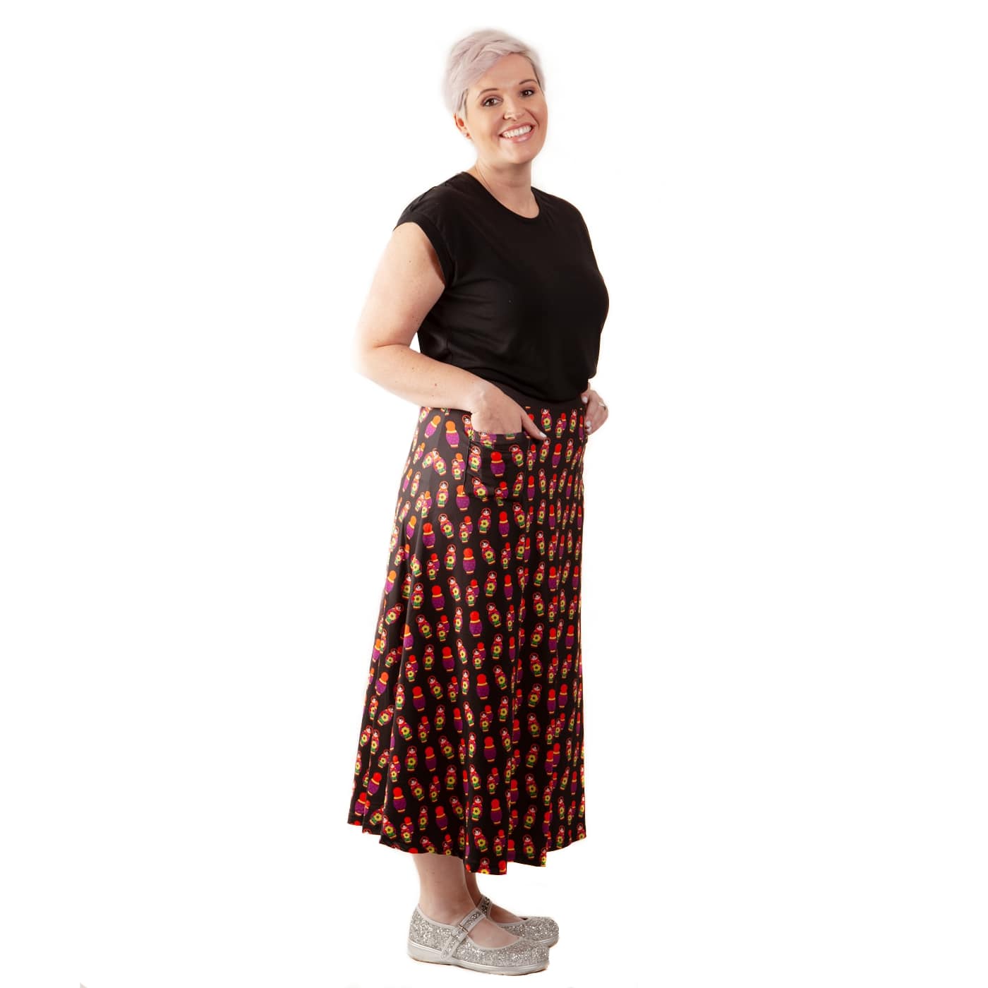 Babette Maxi Skirt by RainbowsAndFairies.com.au (Nesting Dolls - Matryoshka - Babushka - Skirt With Pockets - Boho - Mod Retro - Vintage Inspired) - SKU: CL_MAXIS_BABET_ORG - Pic-04