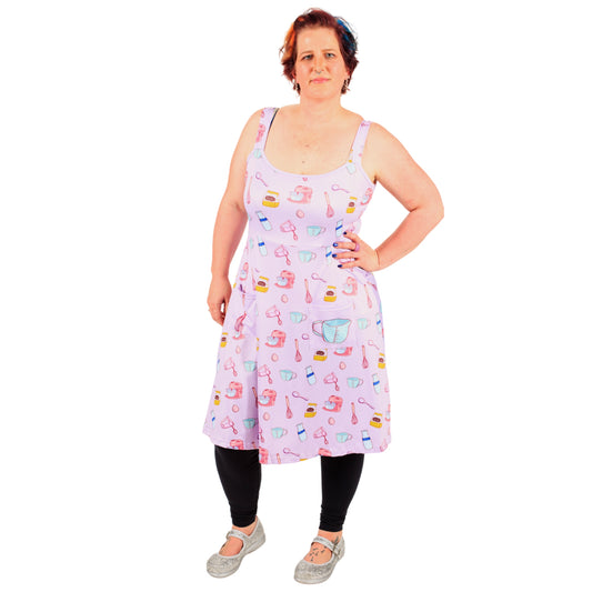 Bakery Pinafore by RainbowsAndFairies.com.au (Cooking - Whisk - Mixer - Dress With Pockets - Pinny - Kitsch - Rockabilly - Vintage Inspired) - SKU: CL_PFORE_BAKER_ORG - Pic-02