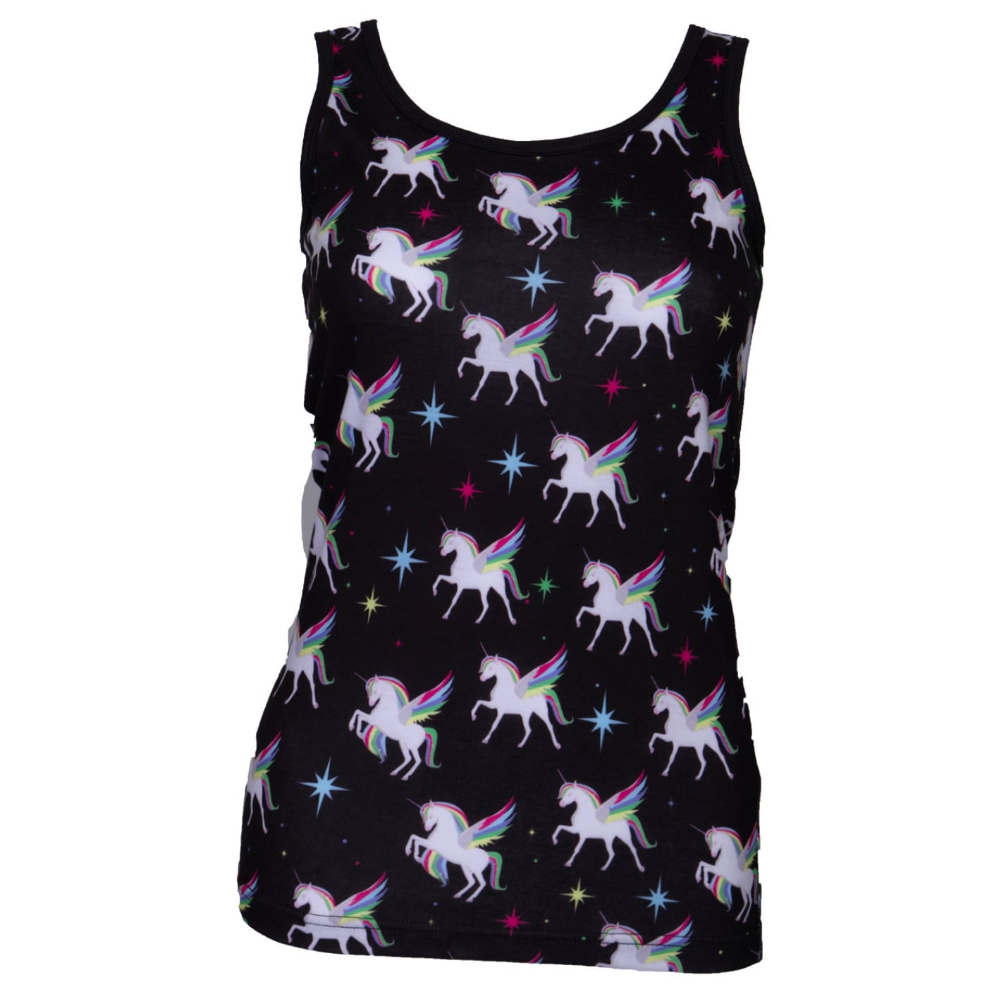 Blessing Singlet Top by RainbowsAndFairies.com.au (Unicorn - Winged Unicorn - Tank Top - Vintage Inspired - Kitsch - Pegasus - Mythical Creature) - SKU: CL_SGLET_BLESS_ORG - Pic-01