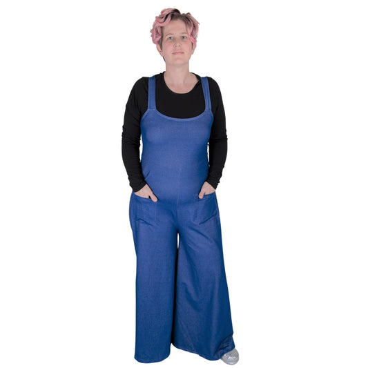 Blue Denim Jumpsuit by RainbowsAndFairies.com.au (Denim Jeans - Overalls - Wide Leg Pants - Rockabilly - Kitsch - Vintage Inspired) - SKU: CL_JUMPS_DENIM_BLU - Pic-11