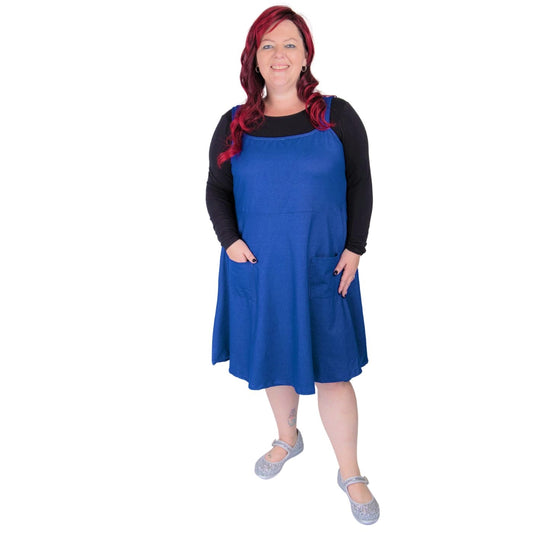 Blue Denim Pinafore by RainbowsAndFairies.com.au (Denim Dress - Pinny - Dress With Pockets - Rockabilly - Kitsch - Vintage Inspired) - SKU: CL_PFORE_DENIM_BLU - Pic-01