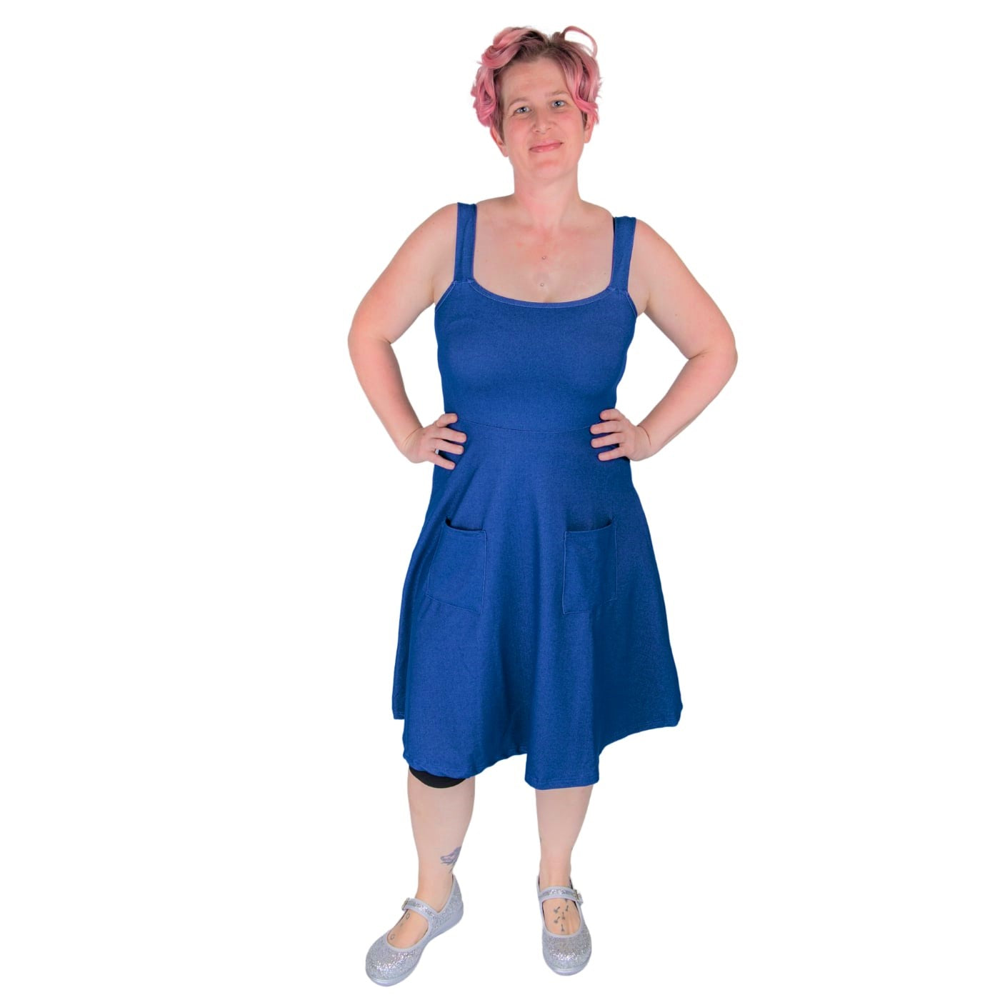 Blue Denim Pinafore by RainbowsAndFairies.com.au (Denim Dress - Pinny - Dress With Pockets - Rockabilly - Kitsch - Vintage Inspired) - SKU: CL_PFORE_DENIM_BLU - Pic-07