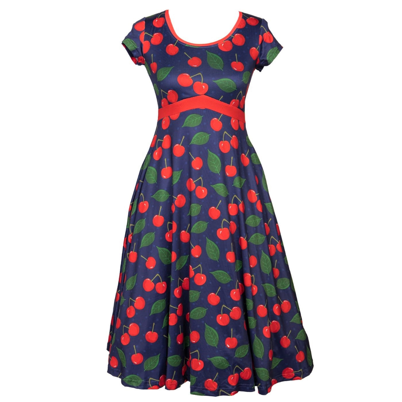 Cherry Tea Dress by RainbowsAndFairies.com.au (Cherries - Cherry Print - Rockabilly - Circle Skirt - Dress With Pockets - Kitsch - Vintage Inspired) - SKU: CL_TEADR_CHERR_ORG - Pic-05