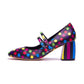Confetti Heels by RainbowsAndFairies.com (Coloured Polka Dots - Bright Colours - Rainbows - Quirky Shoes - Comfy Heels - Kitten Heels) - SKU: FW_HEELS_CONFT_ORG - Pic 03
