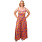 Flower Power Jumpsuit by RainbowsAndFairies.com.au (Floral Print - Woodstock - Psychedelic - Overalls - Kitsch - Retro - Wide Leg Pants - Rockabilly) - SKU: CL_JUMPS_FLOPO_ORG - Pic-02