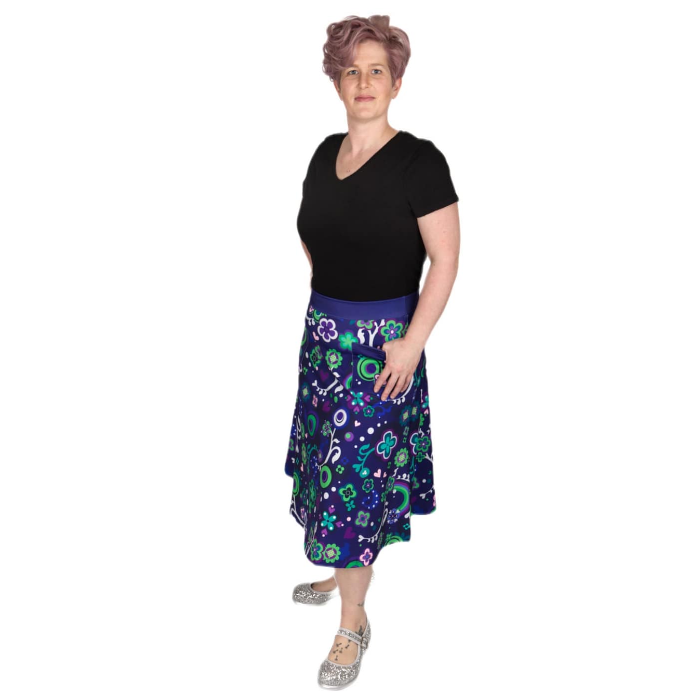 Groovy Enchantment Original Skirt by RainbowsAndFairies.com.au (Psychedelic - Woodstock - Festival - Kitsch - Skirt With Pockets - Vintage Inspired) - SKU: CL_OSKRT_GROOV_ENT - Pic-04