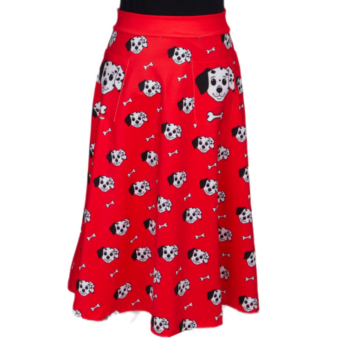 Puppy Love Original Skirt by RainbowsAndFairies.com.au (Dalmation - Dog Bone - Fire Engine Red - Kitsch - Aline Skirt With Pockets - Vintage Inspired) - SKU: CL_OSKRT_PUPPY_ORG - Pic-06