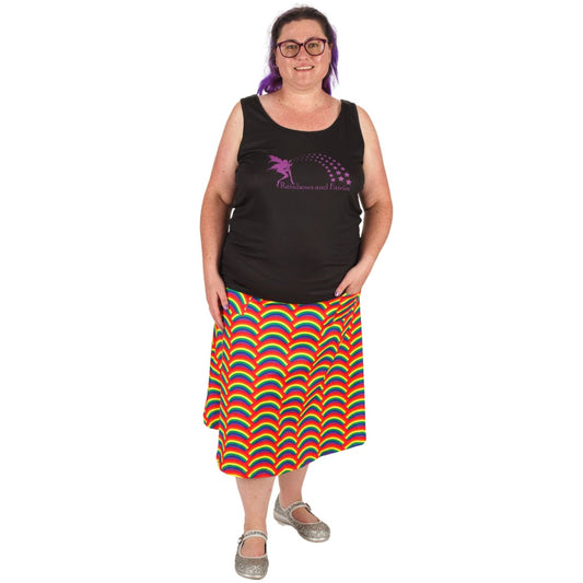 Rainbow Original Skirt by RainbowsAndFairies.com.au (Rainbows - Pride - Psychedelic - Skirt With Pockets - Kitsch) - SKU: CL_OSKRT_RAINB_ORG - Pic-03