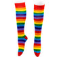 Red Rainbow Stripe Knee High Socks by RainbowsAndFairies.com.au (Stripe Long Socks - Rainbow - Stockings - Colourful Socks - Vintage Inspired) - SKU: FW_SOCKS_RAINB_RED - Pic-01