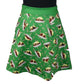 Santas Pudding Short Skirt by RainbowsAndFairies.com.au (Christmas Pudding - Candy Cane - Skirt With Pockets - Aline - Vintage Inspired - Kitsch) - SKU: CL_SHORT_SAPUD_ORG - Pic-01