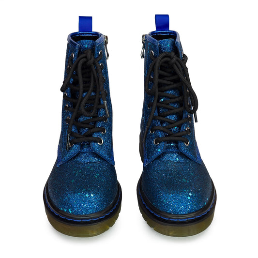 Sapphire Wonder Boots by RainbowsAndFairies.com.au (Blue Glitter - Holographic - Metallic - Glitter Boots - Vegan Boots - Side Zip Boot - Stars) - SKU: FW_WONDR_SAPPH_ORG - Pic-02
