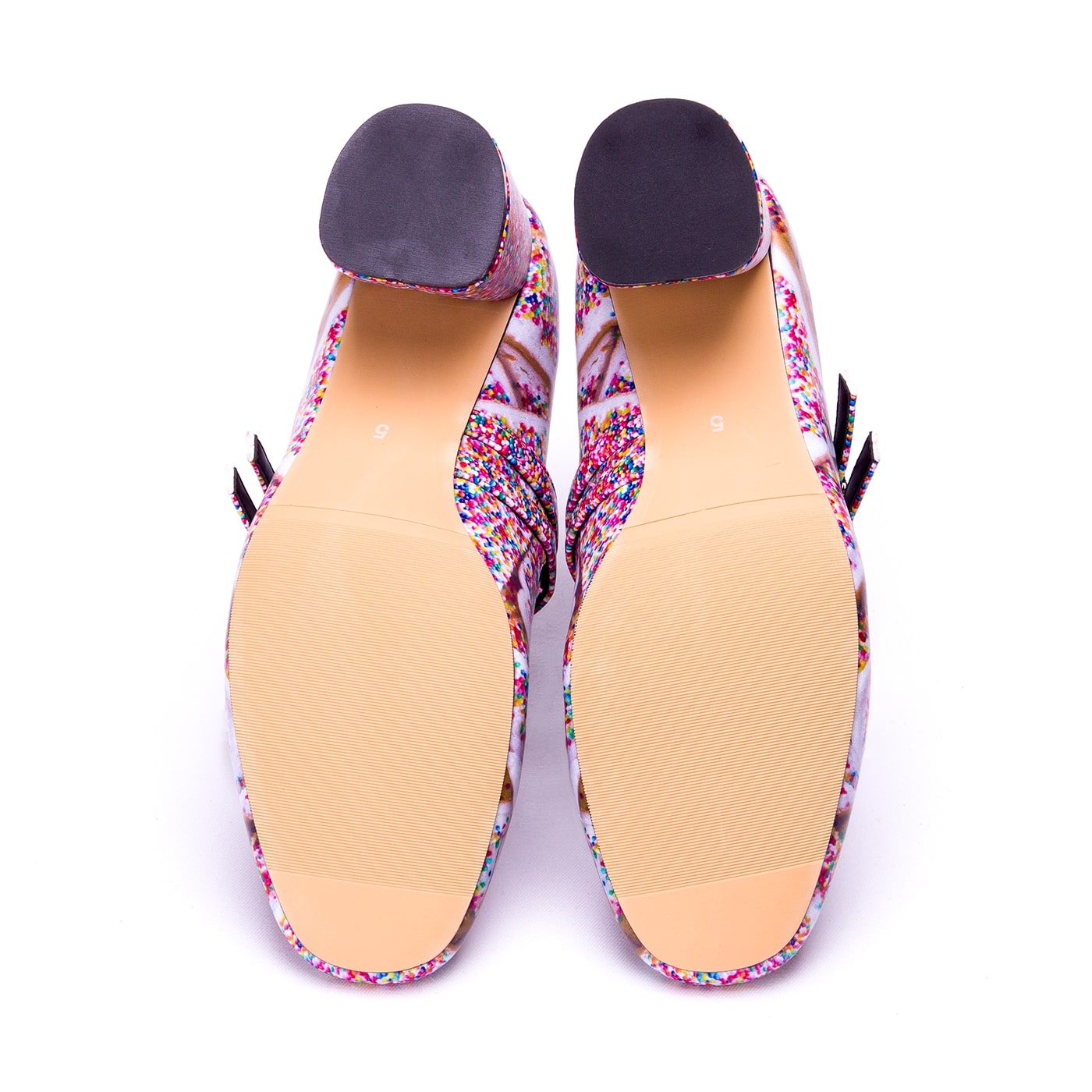Sprinkles Heels by RainbowsAndFairies.com (Fairy Bread - 100s & 100s - Party Food - Quirky Shoes - Comfy Heels - Kitten Heels) - SKU: FW_HEELS_SPRNK_ORG - Pic 06