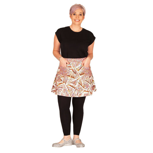 Sprinkles Short Skirt by RainbowsAndFairies.com (Fairy Bread - 100s & 1000s - Skirt With Pockets - Aline Skirt - Party Food) - SKU: CL_SHORT_SPRNK_ORG - 03