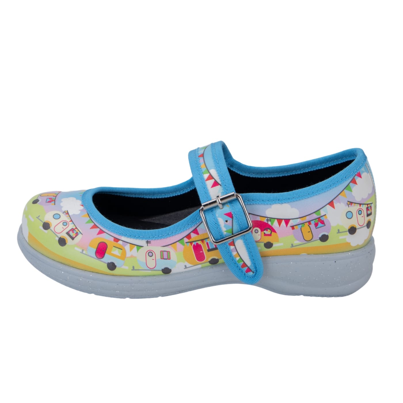 Road Trip Mary Janes by RainbowsAndFairies.com.au (Caravans - Campervan - Mismatched Shoes - Glitter Shoes - Kawaii) - SKU: FW_MARYJ_RTRIP_ORG - Pic-04