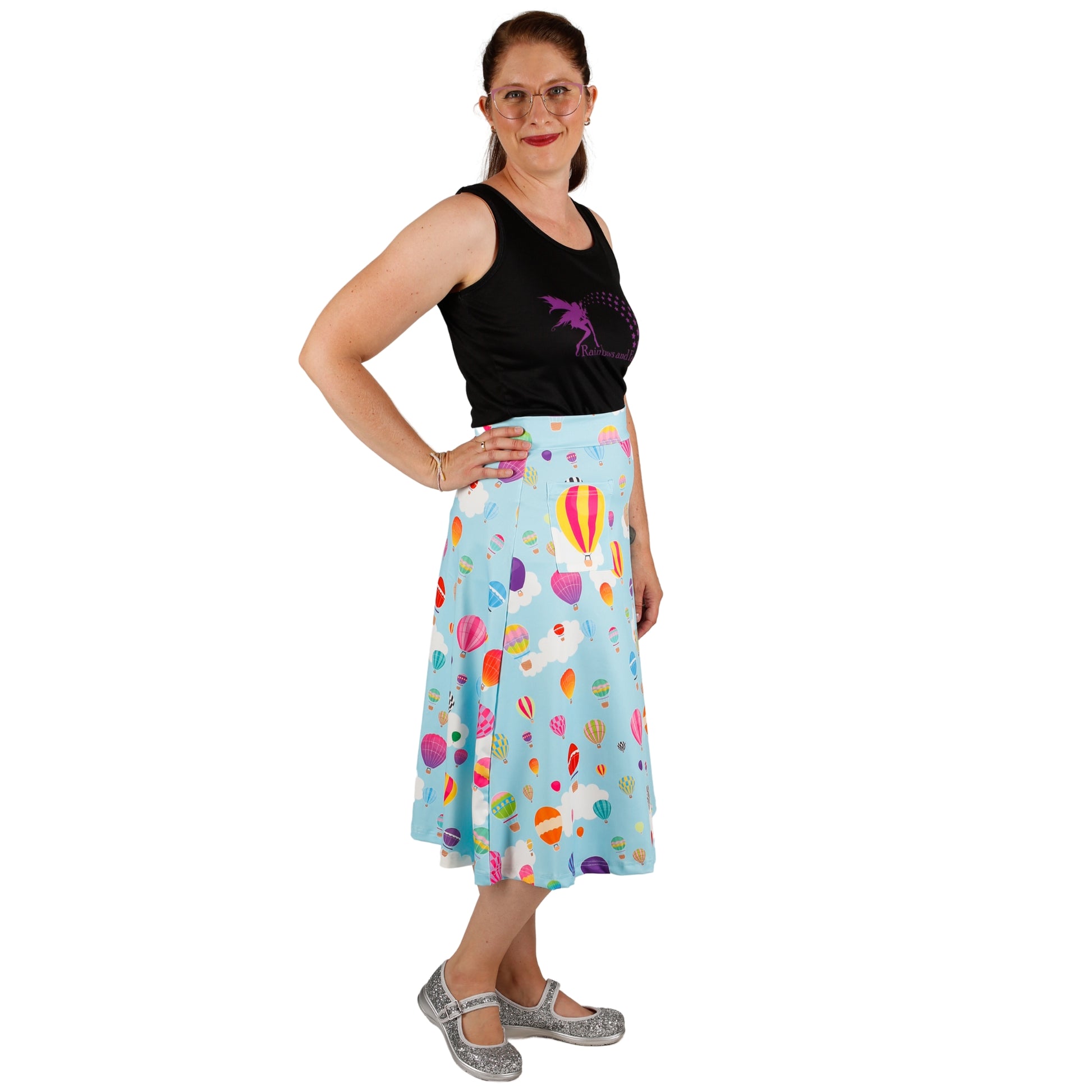 Whimsy Original Skirt by RainbowsAndFairies.com.au (Balloons - Hot Air Balloon - Skirt With Pockets - Kitsch) - SKU: CL_OSKRT_WHIMS_ORG - Pic-02
