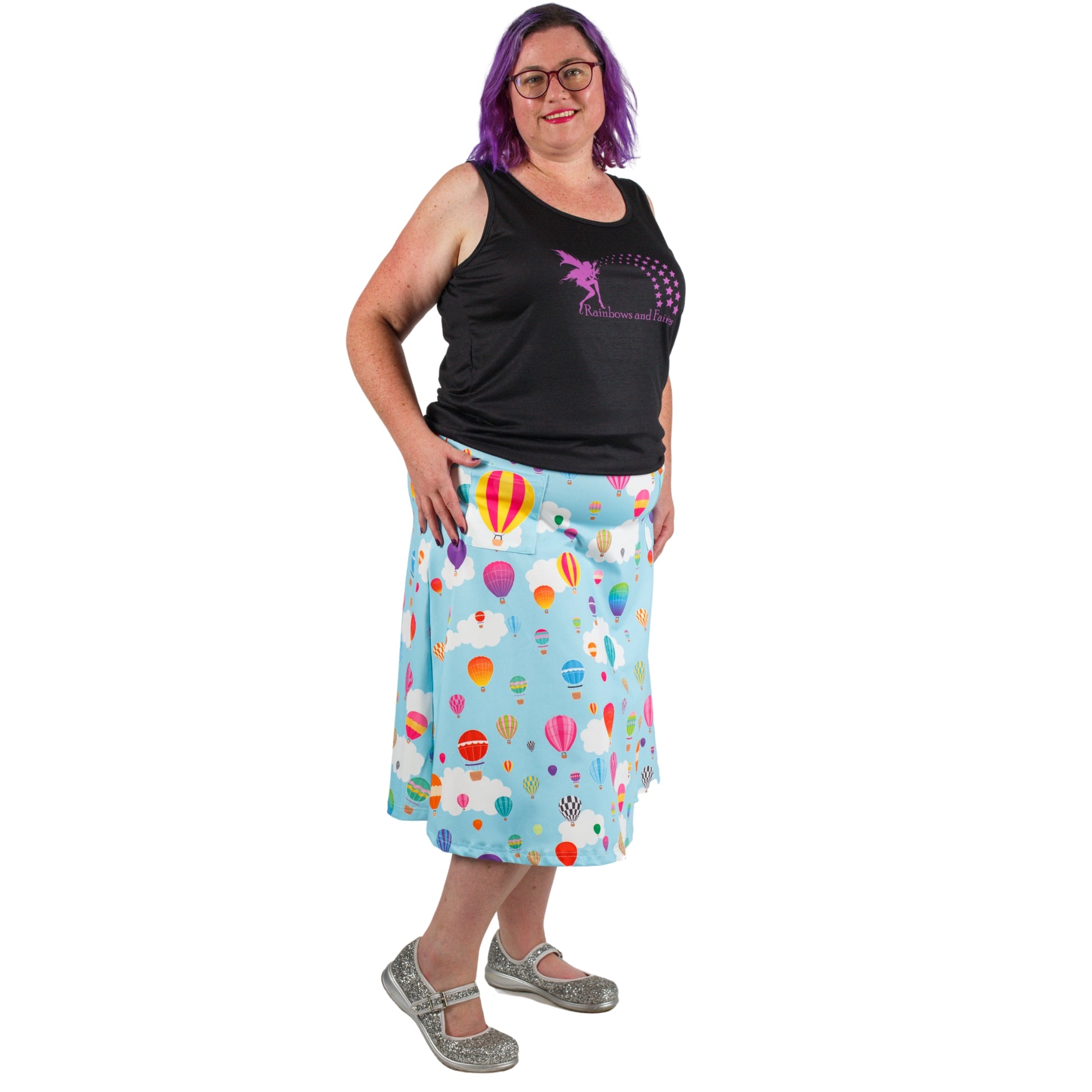 Whimsy Original Skirt by RainbowsAndFairies.com.au (Balloons - Hot Air Balloon - Skirt With Pockets - Kitsch) - SKU: CL_OSKRT_WHIMS_ORG - Pic-04