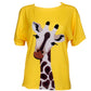 Andy Batwing Top by RainbowsAndFairies.com.au (Giraffe - Zoo - Animal Print - Bright Yellow - Vintage Inspired - Kitsch - Knit Top - Mod Retro) - SKU: CL_BATOP_ANDYG_ORG - Pic-01