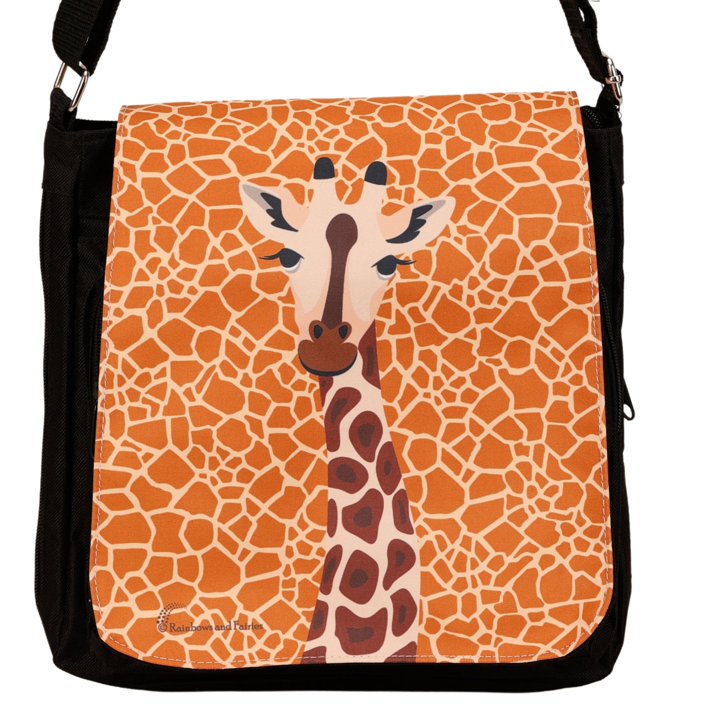 Andy Messenger Bag by RainbowsAndFairies.com.au (Giraffe - Animal Print - Jungle - Satchel Bag - Interchangeable Cover - Handbag - Vintage Inspired) - SKU: BG_SATCH_ANDYG_ORG - Pic-02