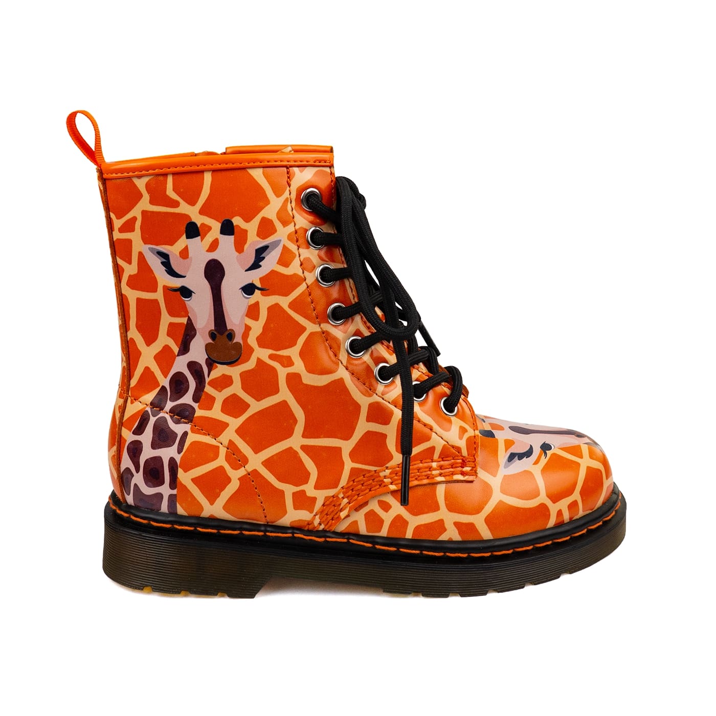 Andy Wonder Boots by RainbowsAndFairies.com.au (Giraffe - Animal Print - Metallic - Glitter - Combat Boots - Side Zip Boot - Sparkle - Jungle) - SKU: FW_WONDR_ANDYG_ORG - Pic-03