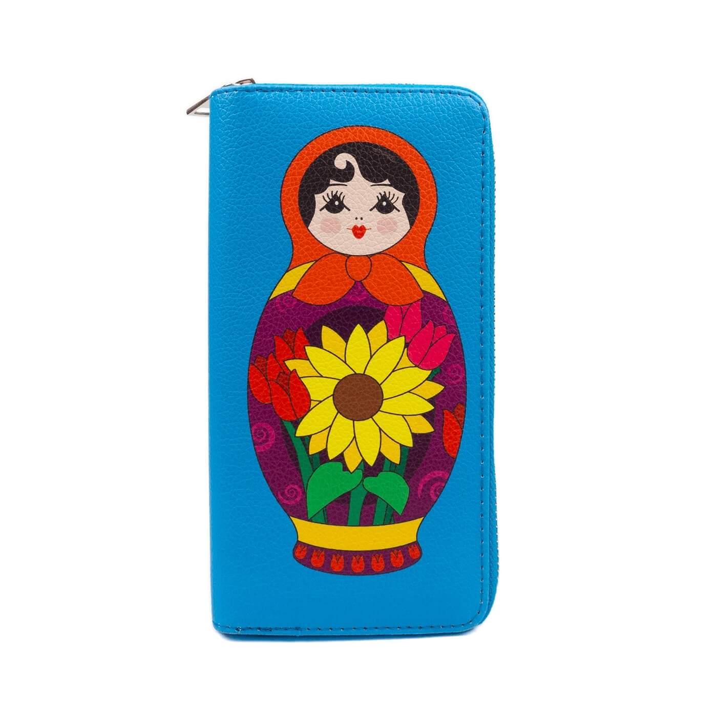 Babette Wallet by RainbowsAndFairies.com (Babushka Purse - Russian Doll - Matroyshka Nesting - Quirky Bag) - SKU: BG_WALLT_BABET_ORG - Pic 01