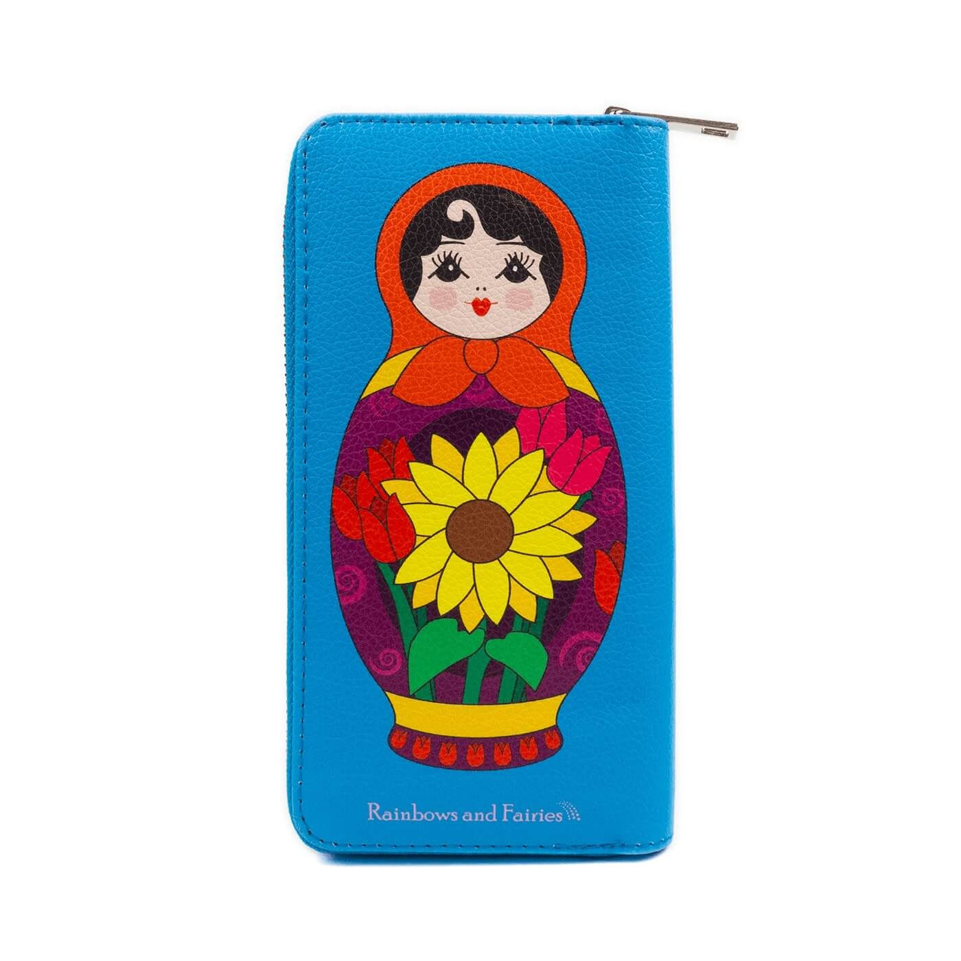 Babette Wallet by RainbowsAndFairies.com (Babushka Purse - Russian Doll - Matroyshka Nesting - Quirky Bag) - SKU: BG_WALLT_BABET_ORG - Pic 02