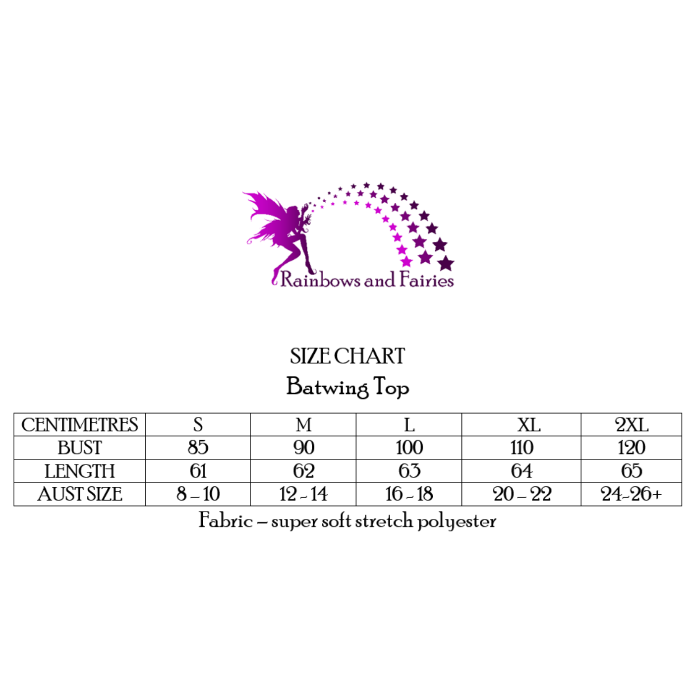 Batwing-Top-Size Chart-RainbowsAndFairies.com.au-FW_CHART_BATOP_ORG-01