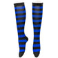 Black & Blue Stripe Knee High Socks by RainbowsAndFairies.com.au (Stripe Long Socks - Rainbow - Stockings - Colourful Socks - Vintage Inspired) - SKU: FW_SOCKS_STRIPE_B&B - Pic-01