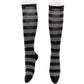 Black & Grey Stripe Knee High Socks by RainbowsAndFairies.com.au (Stripe Long Socks - Rainbow - Stockings - Colourful Socks - Vintage Inspired) - SKU: FW_SOCKS_STRIPE_B&G - Pic-01
