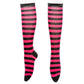 Black & Pink Stripe Knee High Socks by RainbowsAndFairies.com.au (Stripe Long Socks - Rainbow - Stockings - Colourful Socks - Vintage Inspired) - SKU: FW_SOCKS_STRIPE_BPI - Pic-01