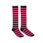 Black & Pink Stripe Knee High Socks by RainbowsAndFairies.com.au (Stripe Long Socks - Rainbow - Stockings - Colourful Socks - Vintage Inspired) - SKU: FW_SOCKS_STRIPE_BPI - Pic-02