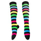 Black Stripe Knee High Socks by RainbowsAndFairies.com.au (Stripe Long Socks - Rainbow - Stockings - Colourful Socks - Vintage Inspired) - SKU: FW_SOCKS_STRIPE_BLA - Pic-01