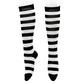 Black & White Stripe Knee High Socks by RainbowsAndFairies.com.au (Stripe Long Socks - Rainbow - Stockings - Colourful Socks - Vintage Inspired) - SKU: FW_SOCKS_STRIPE_B&W - Pic-01