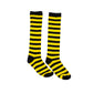 Black & Yellow Stripe Knee High Socks by RainbowsAndFairies.com.au (Stripe Long Socks - Rainbow - Stockings - Colourful Socks - Vintage Inspired) - SKU: FW_SOCKS_STRIPE_B&Y - Pic-02
