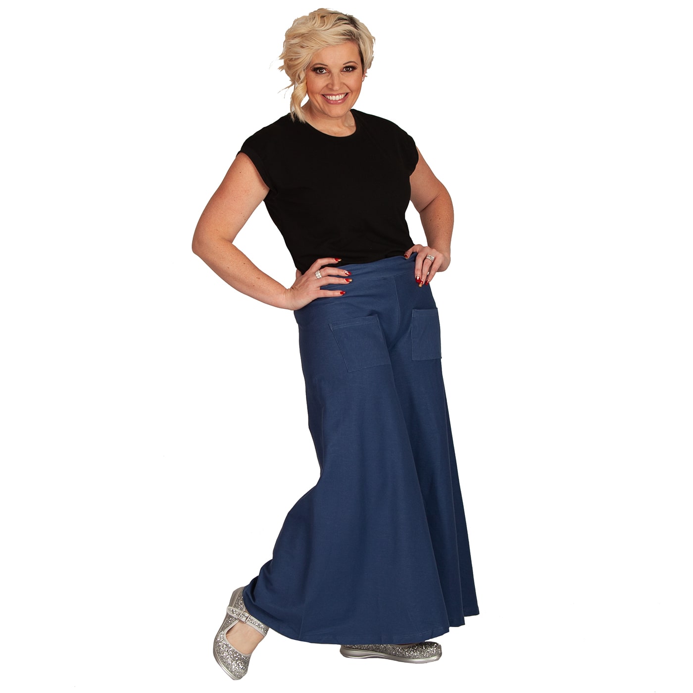 Blue Denim Wide Leg Pants by RainbowsAndFairies.com.au (Denim Jeans - Jeggings - Pants With Pockets - Pallazo Pants - Flares - Bell Bottoms) - SKU: CL_WIDEL_DENIM_BLU - Pic-05
