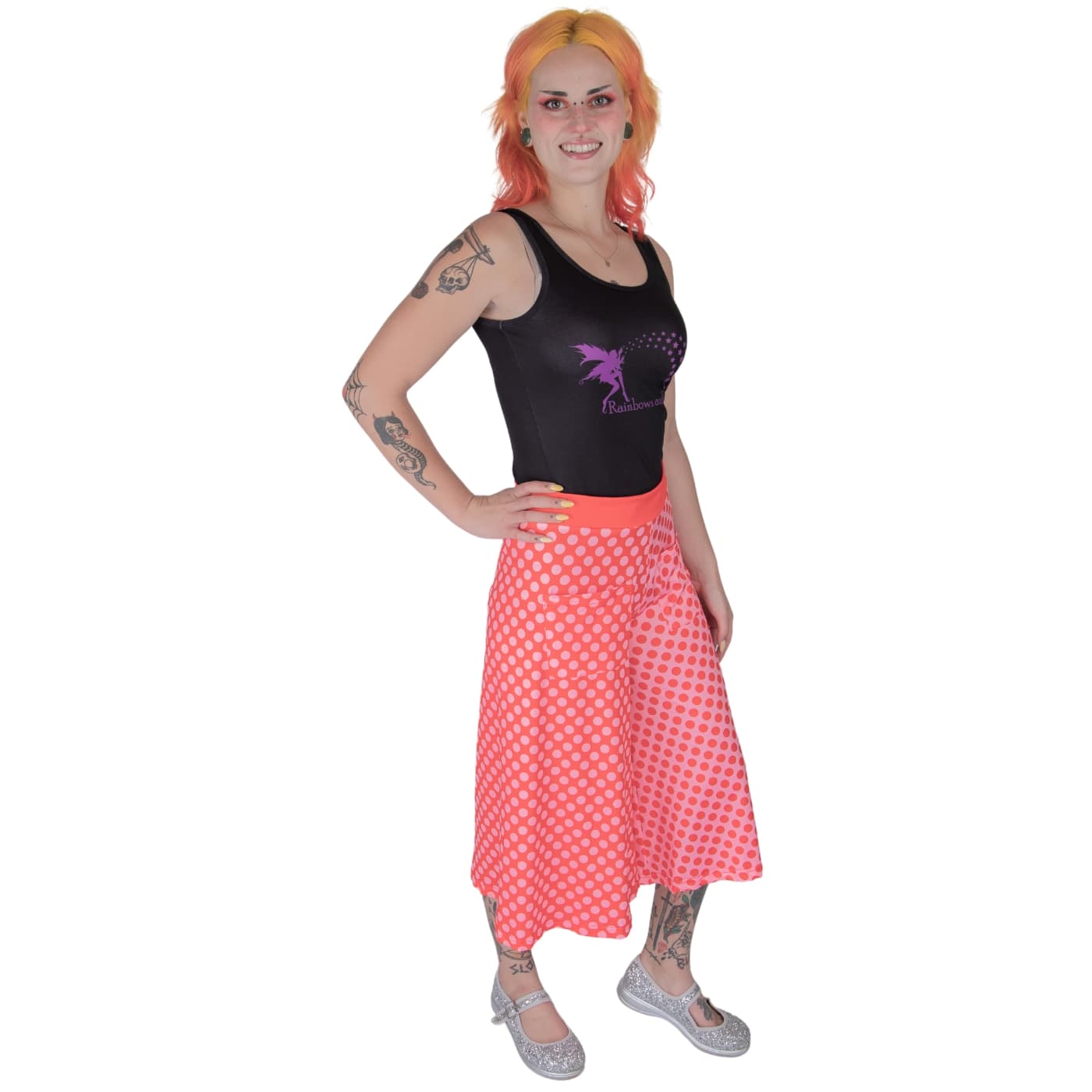 Blush Culottes by RainbowsAndFairies.com.au (Red Polka Dots - Pink Polka Dots - Pink & Red - 3 Quarter Pants - Wide Leg Pants - Vintage Inspired) - SKU: CL_CULTS_BLUSH_ORG - Pic-05