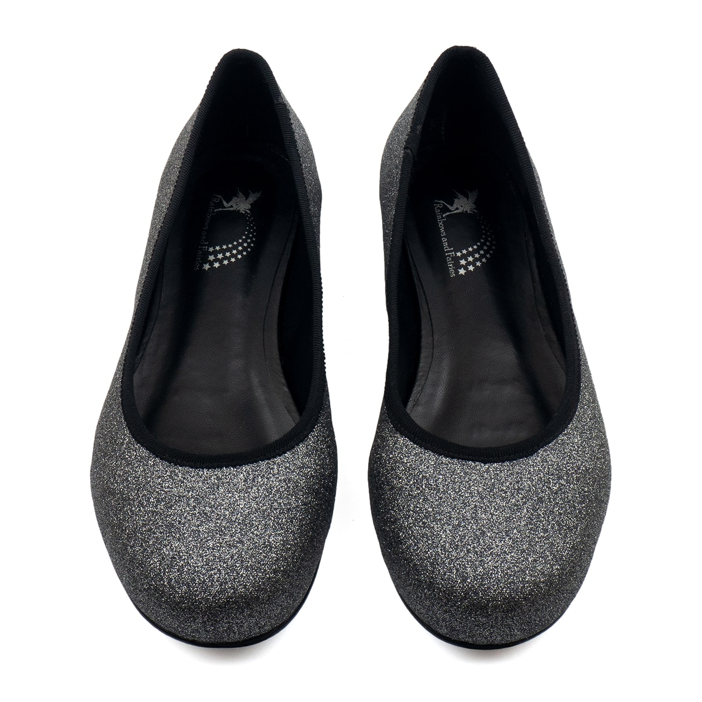 Celestial Ballet Flats by RainbowsAndFairies.com (Silver Glitter - Black - Sparkle - Slip Ons - Shoes) - SKU: FW_BALET_CELST_ORG - Pic 02