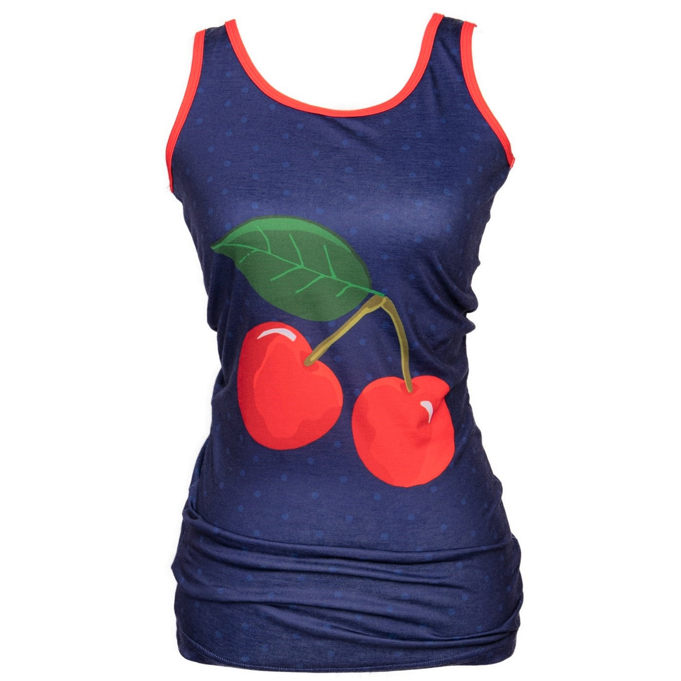 Cherry Singlet by RainbowsAndFairies.com.au (Cherries - Cherry Print - Rockabilly - Singlet Top - Tank Top - Kitsch - Vintage Inspired) - SKU: CL_SGLET_CHERR_ORG - Pic-05