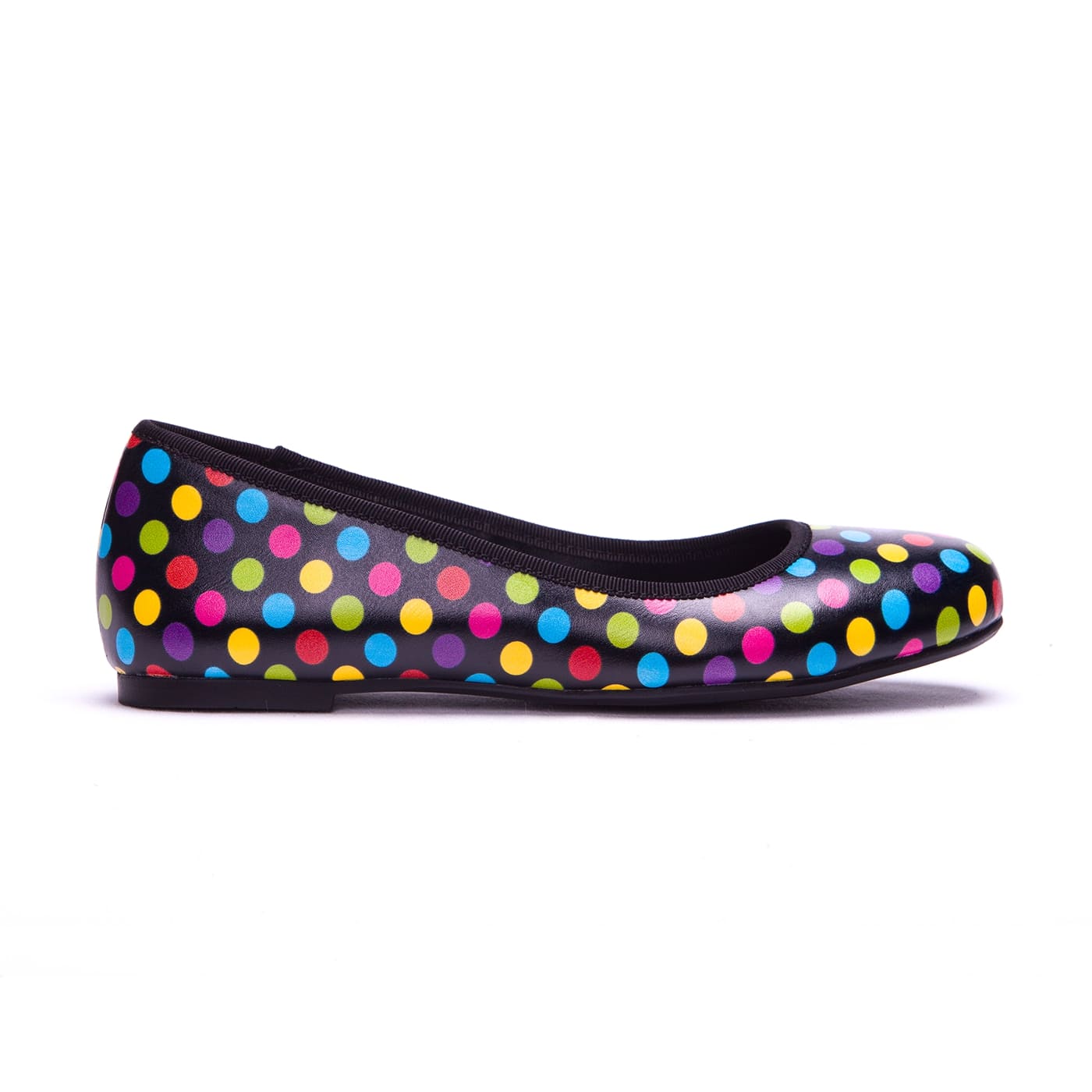 Confetti Ballet Flats by RainbowsAndFairies.com (Coloured Polka Dots - Multi Coloured - Rainbow - Quirky Shoes - Slip Ons - Comfy Flats) - SKU: FW_BALET_CONFT_ORG - Pic 04