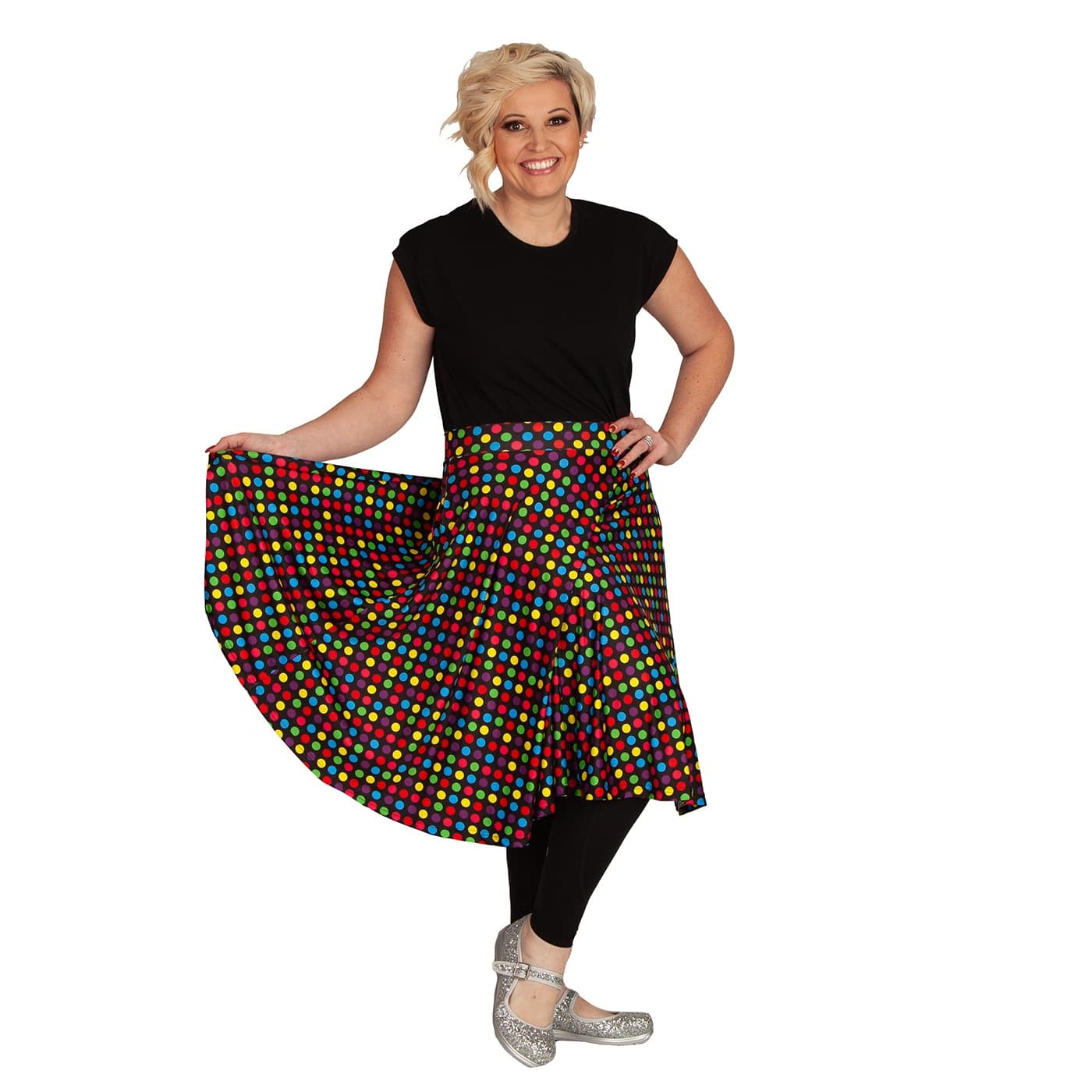 Confetti Swishy Skirt by RainbowsAndFairies.com.au (Rainbow Spots - Polka Dots - Colourful - Circle Skirt With Pockets - Mod Retro) - SKU: CL_SWISH_CONFT_ORG - Pic-08