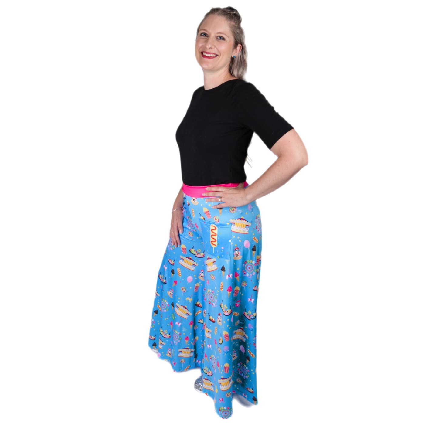 Day At The Fair Wide Leg Pants by RainbowsAndFairies.com.au (Carnival - Carousel - Ferris Wheel - Pants With Pockets - Vintage Inspired - Flares) - SKU: CL_WIDEL_DAYFA_ORG - Pic-04