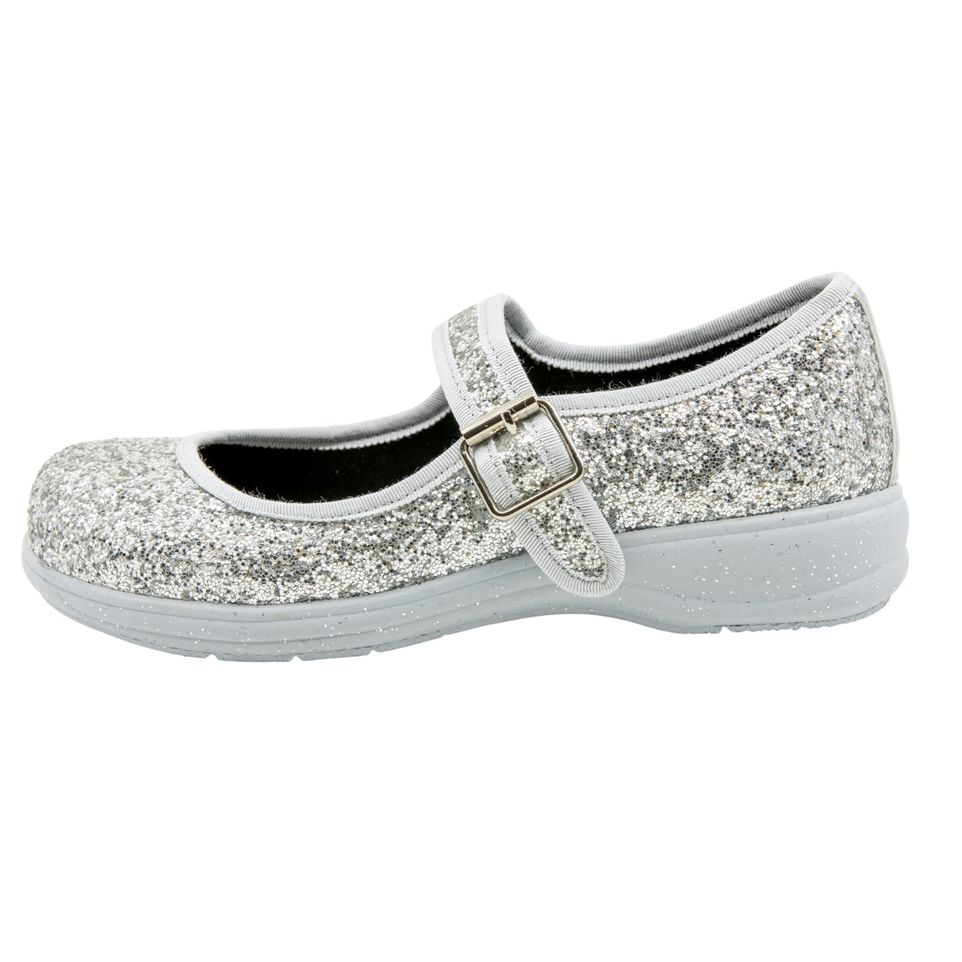 Disco Mary Janes by RainbowsAndFairies.com.au (Silver Glitter - Disco Ball - Sparkle Shoes - Buckle Shoes - Mismatched Shoes - Cute & Comfy) - SKU: FW_MARYJ_DISCO_ORG - Pic-03