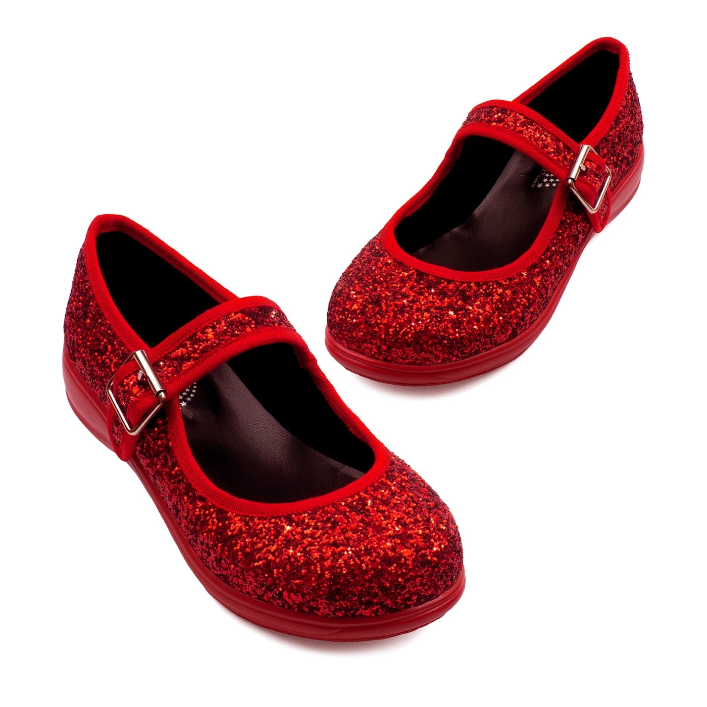 Dorothy Mary Janes by RainbowsAndFairies.com (Red Glitter - Wizard Of Oz - Kansas - Ruby Slippers - Dorothy Shoes) - SKU: FW_MARYJ_DRTHY_ORG - Pic 01