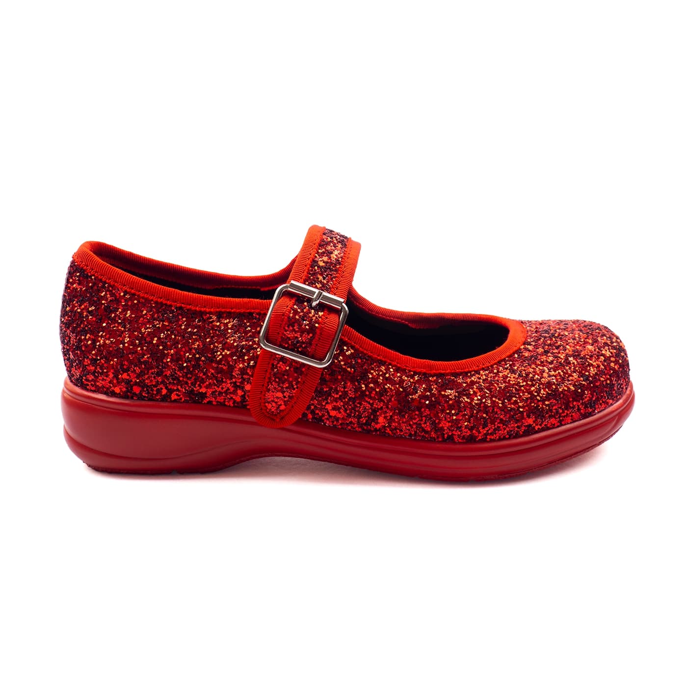 Dorothy Mary Janes by RainbowsAndFairies.com (Red Glitter - Wizard Of Oz - Kansas - Ruby Slippers - Dorothy Shoes) - SKU: FW_MARYJ_DRTHY_ORG - Pic 04