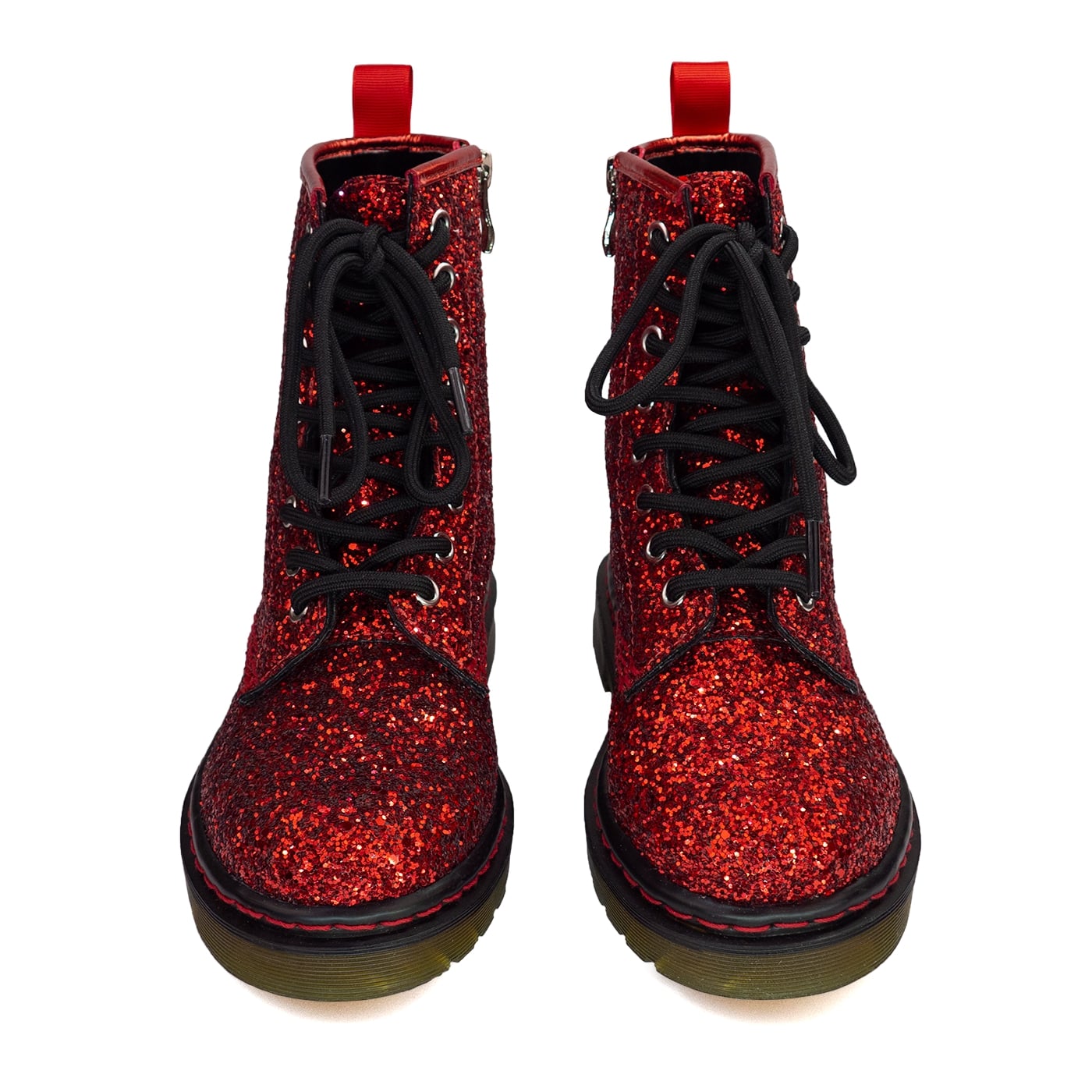 Dorothy Wonder Boots by RainbowsAndFairies.com.au (Red Glitter - Wizard Of Oz - Metallic - Glitter Boots - Combat Boots - Side Zip Boot - Sparkle) - SKU: FW_WONDR_DRTHY_ORG - Pic-02
