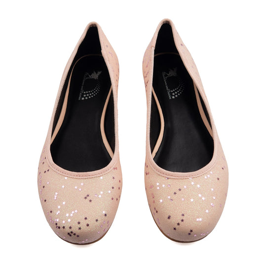 Fairy Dust Ballet Flats by RainbowsAndFairies.com (Pale Pink Glitter - Stars - Iridescent - Mismatched Shoes - Quirky Shoes - Slip Ones - Comfy Flats - Cute Shoes) - SKU: FW_BALET_FRYDS_ORG - Pic 02