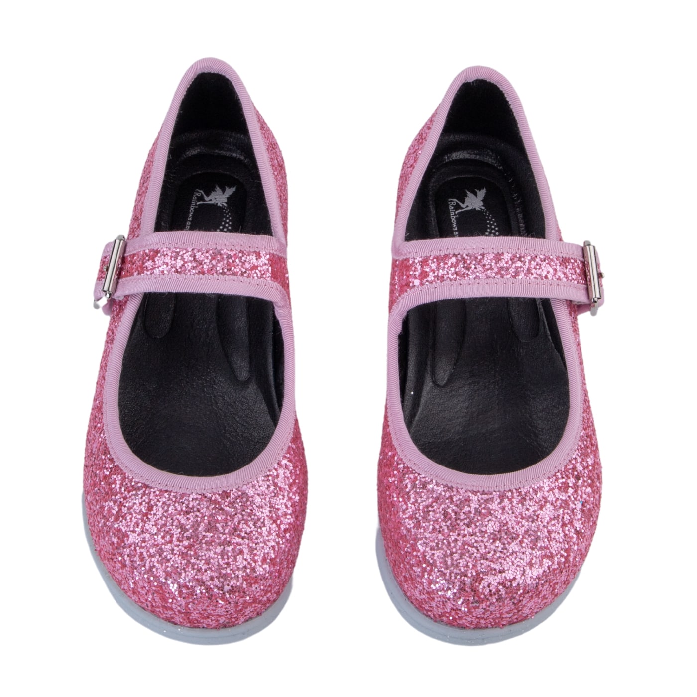 Fairy Floss Mary Janes by RainbowsAndFairies.com.au (Pink Glitter - Glitter Soles - Mismatched Shoes - Glitter Shoes - Sparkle) - SKU: FW_MARYJ_FRYFL_ORG - Pic-02