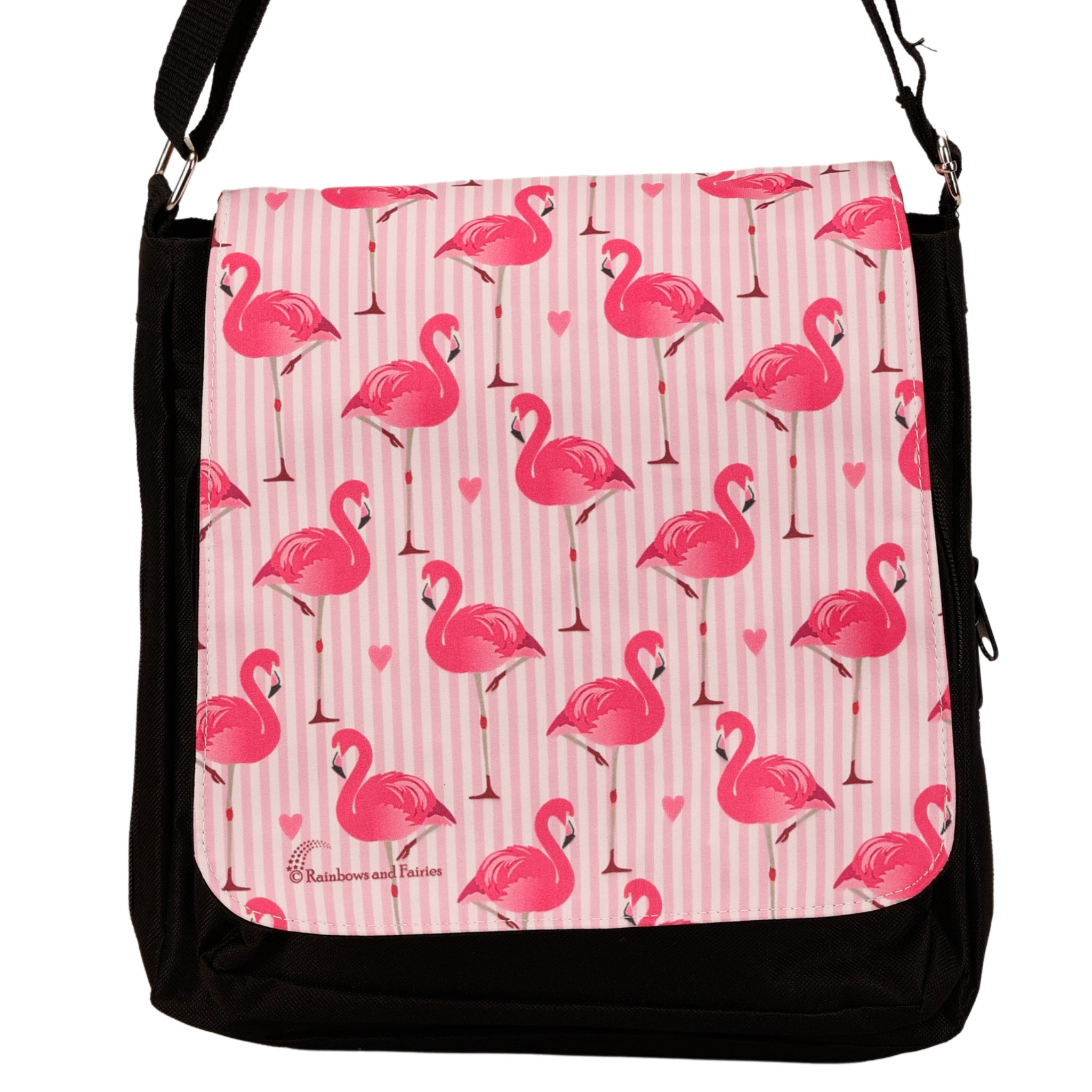 Flamingo Love Messenger Satchel Crossbody Bag